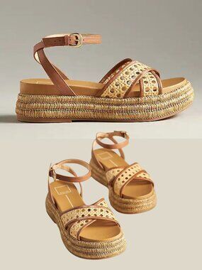 Dolce Vita Wriley Sandal in Saddle Woven Raffia